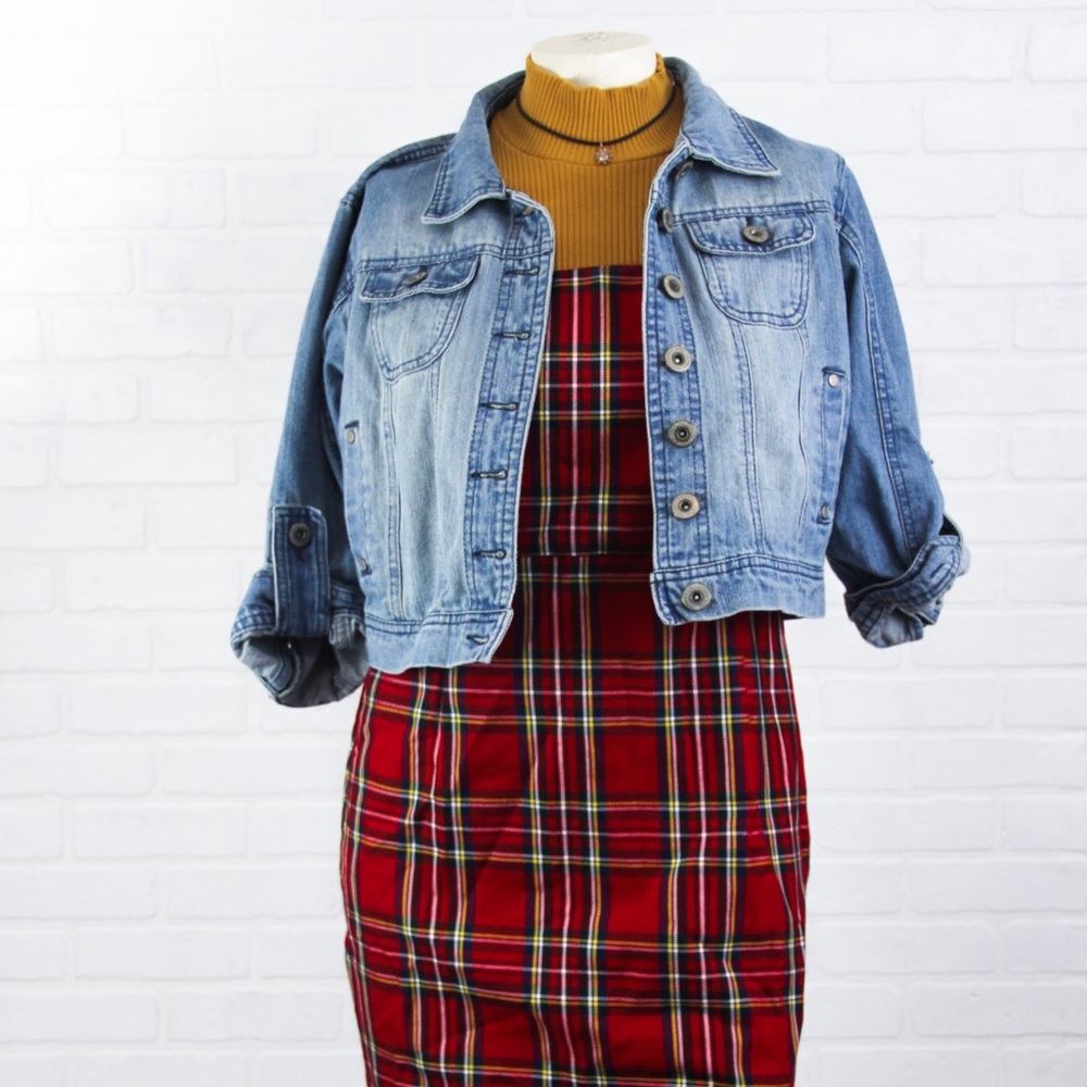 Plaid 90s grunge mini dress